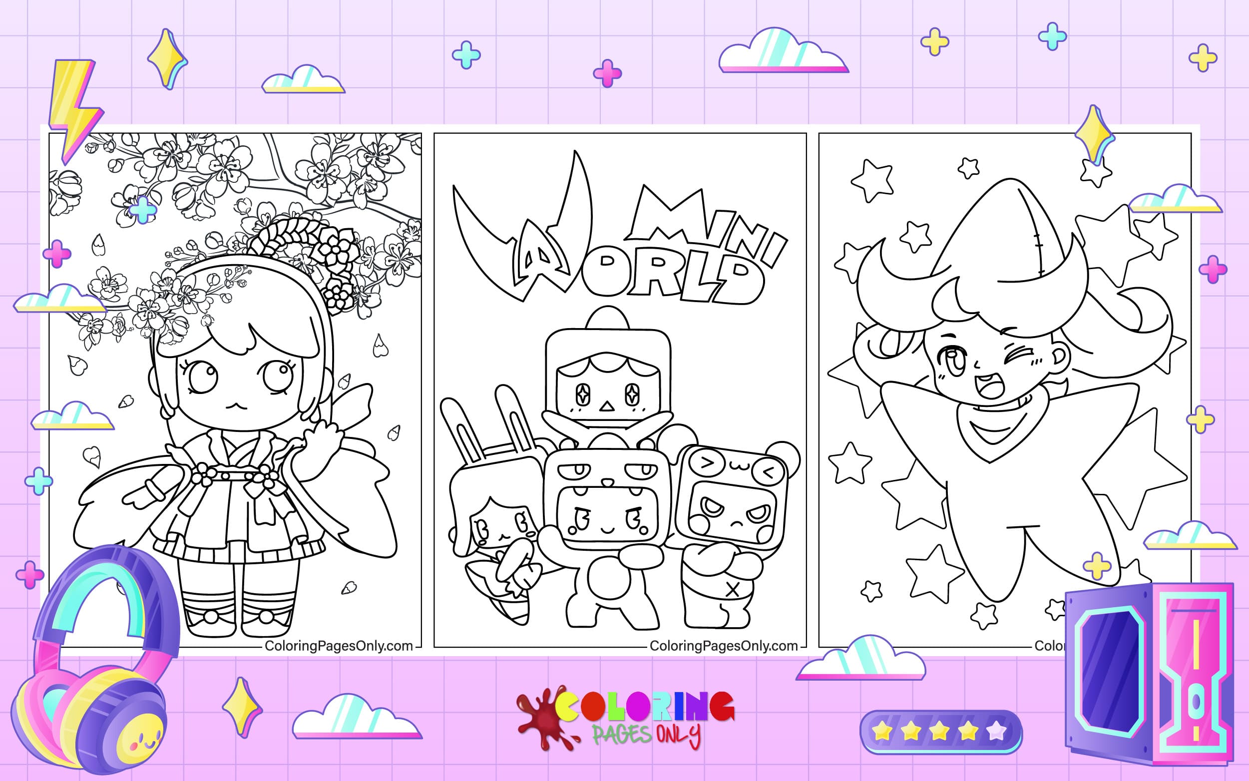 15 Mini World Coloring Pages - ColoringPagesOnly.com