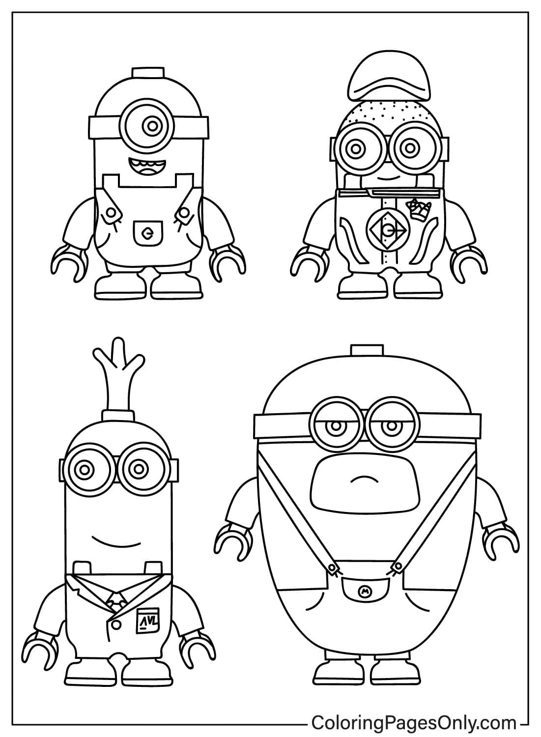 Minions And Mega Minion Free Printable Coloring Pages