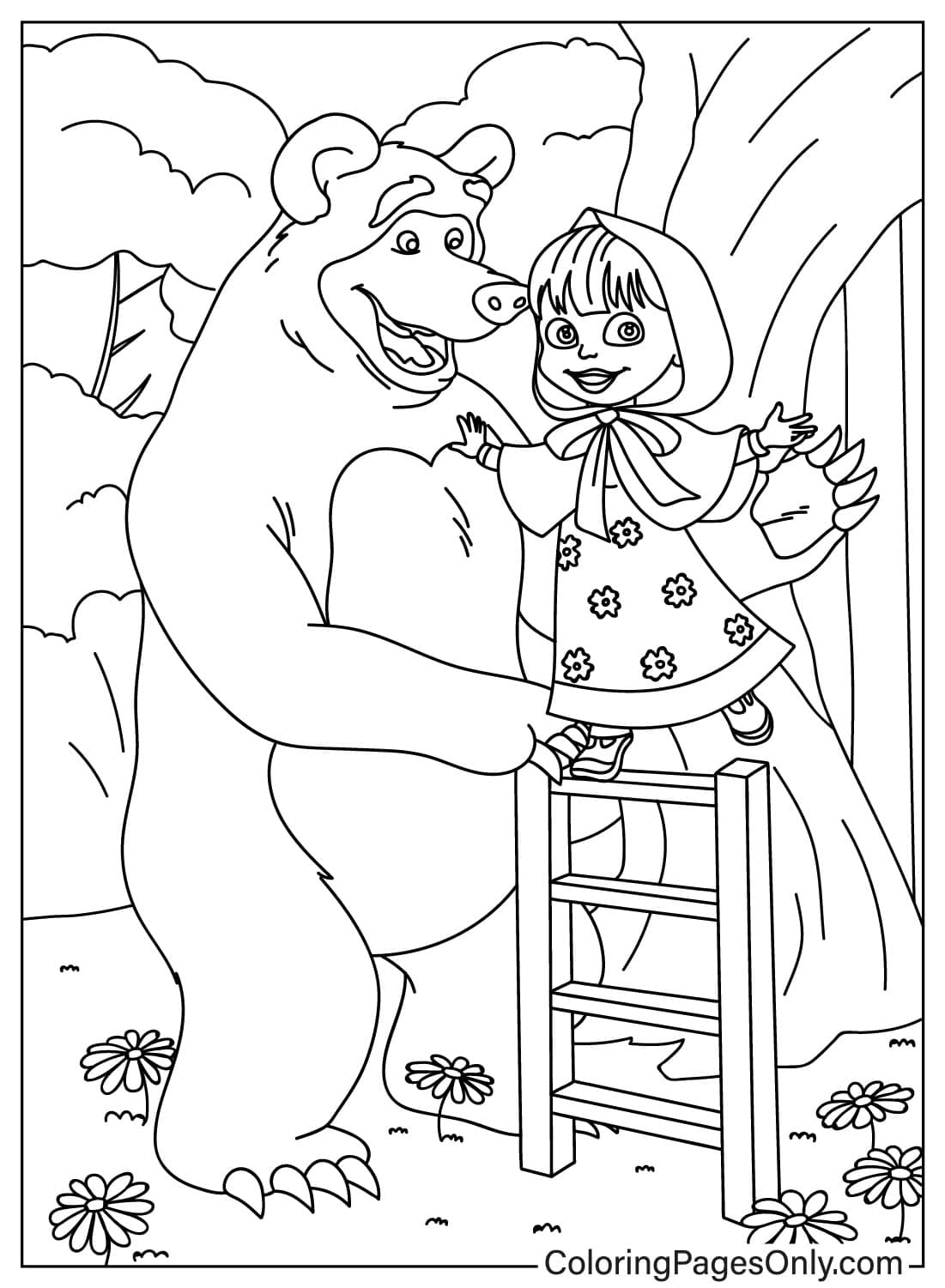 20 Desenhos para colorir da Masha e o Urso - ColoringPagesOnly.com