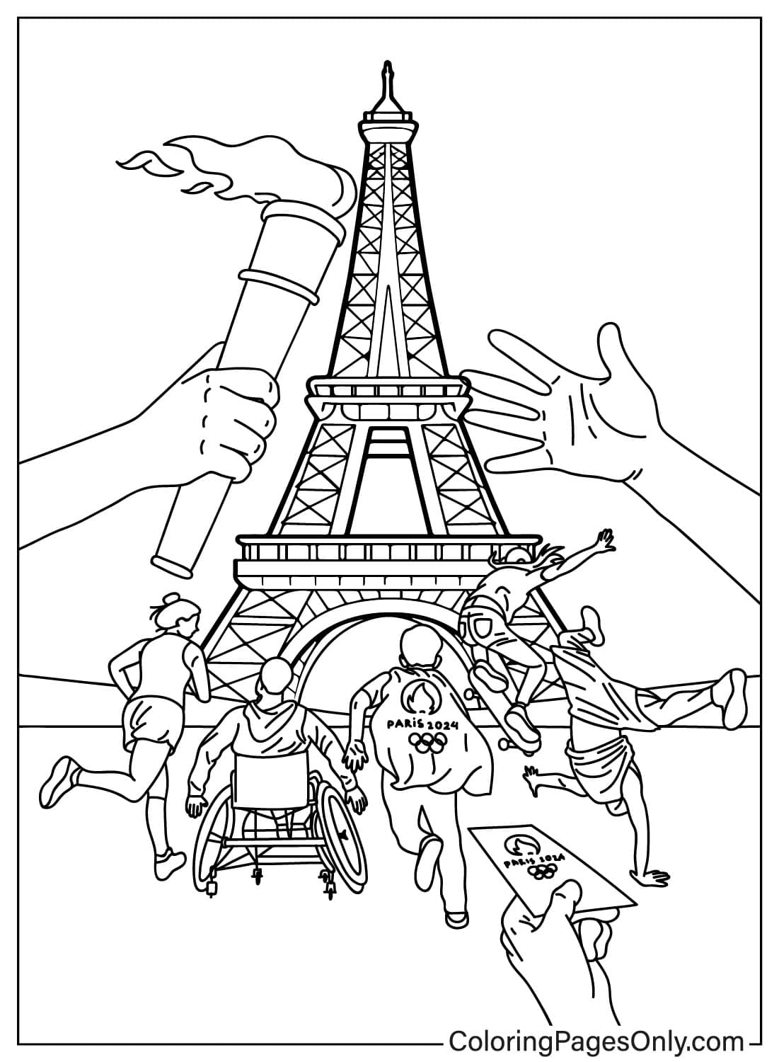 Poster Of Paris Olympics 2024 Free Printable Coloring Pages