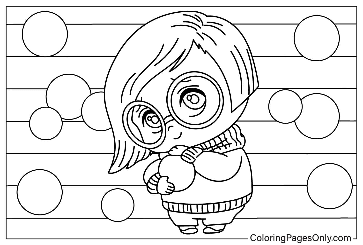 Sadness from Inside Out 2 - Free Printable Coloring Pages