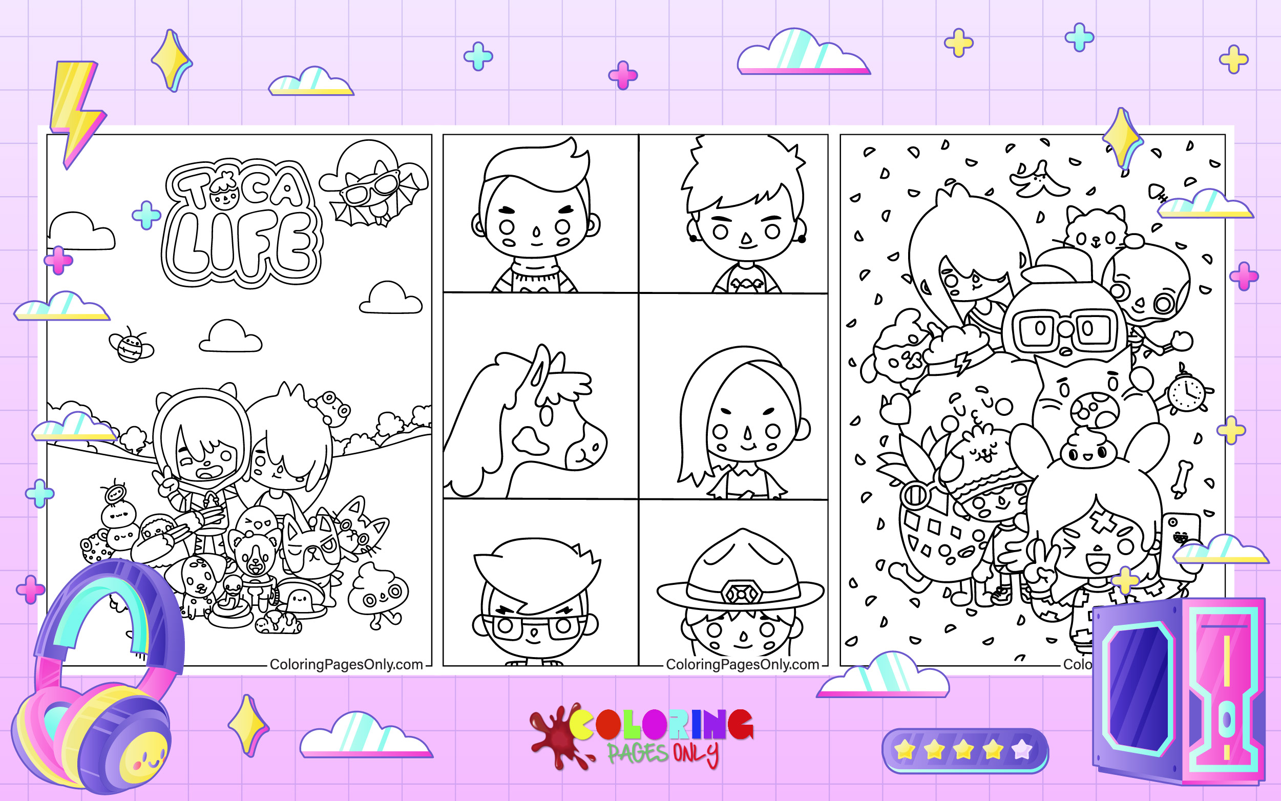 35 Desenhos Do Toca Life World Para Imprimir E Colorir Pintar🈶