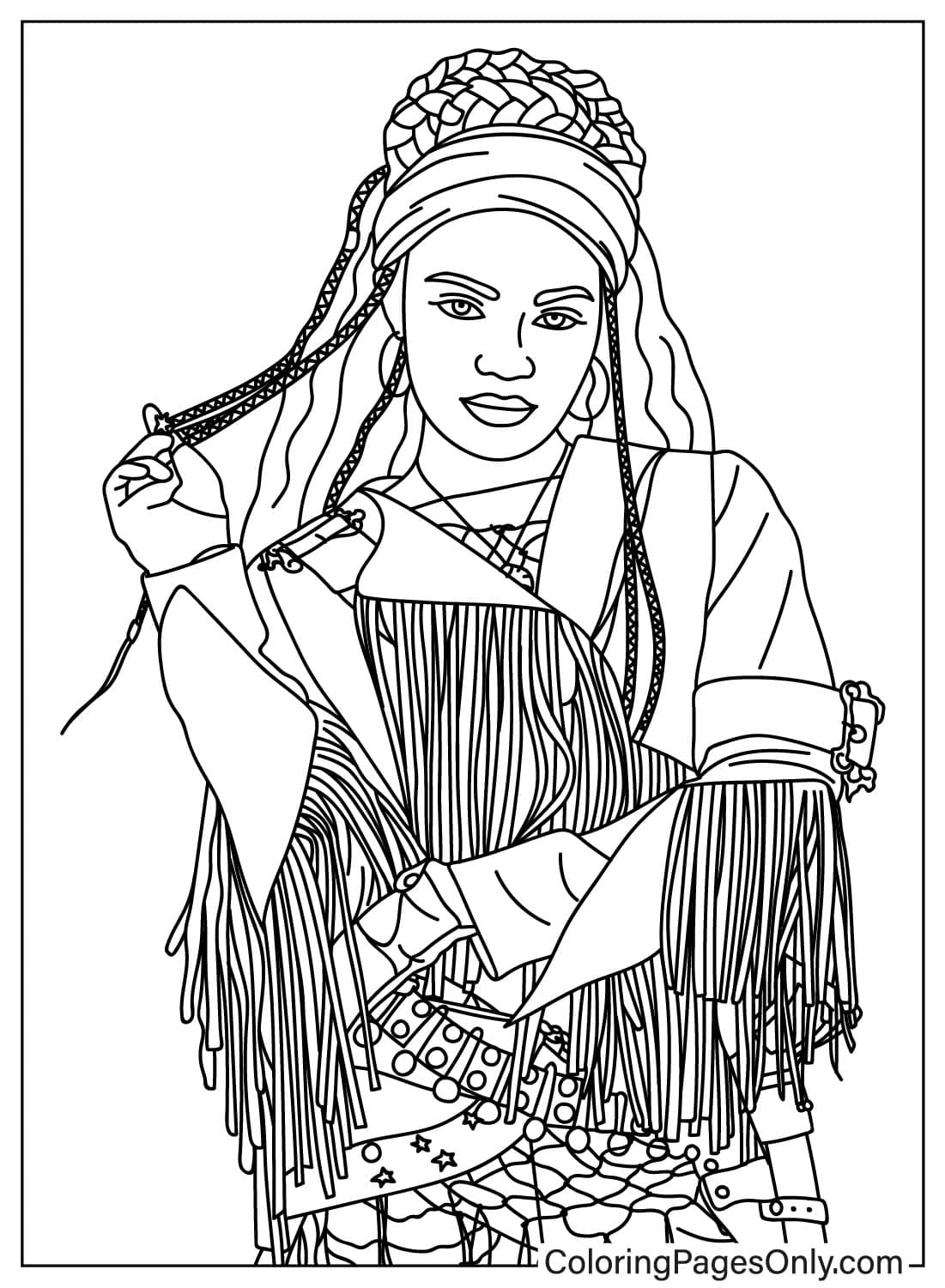 Uma From Descendants The Rise Of Red - Free Printable Coloring Pages