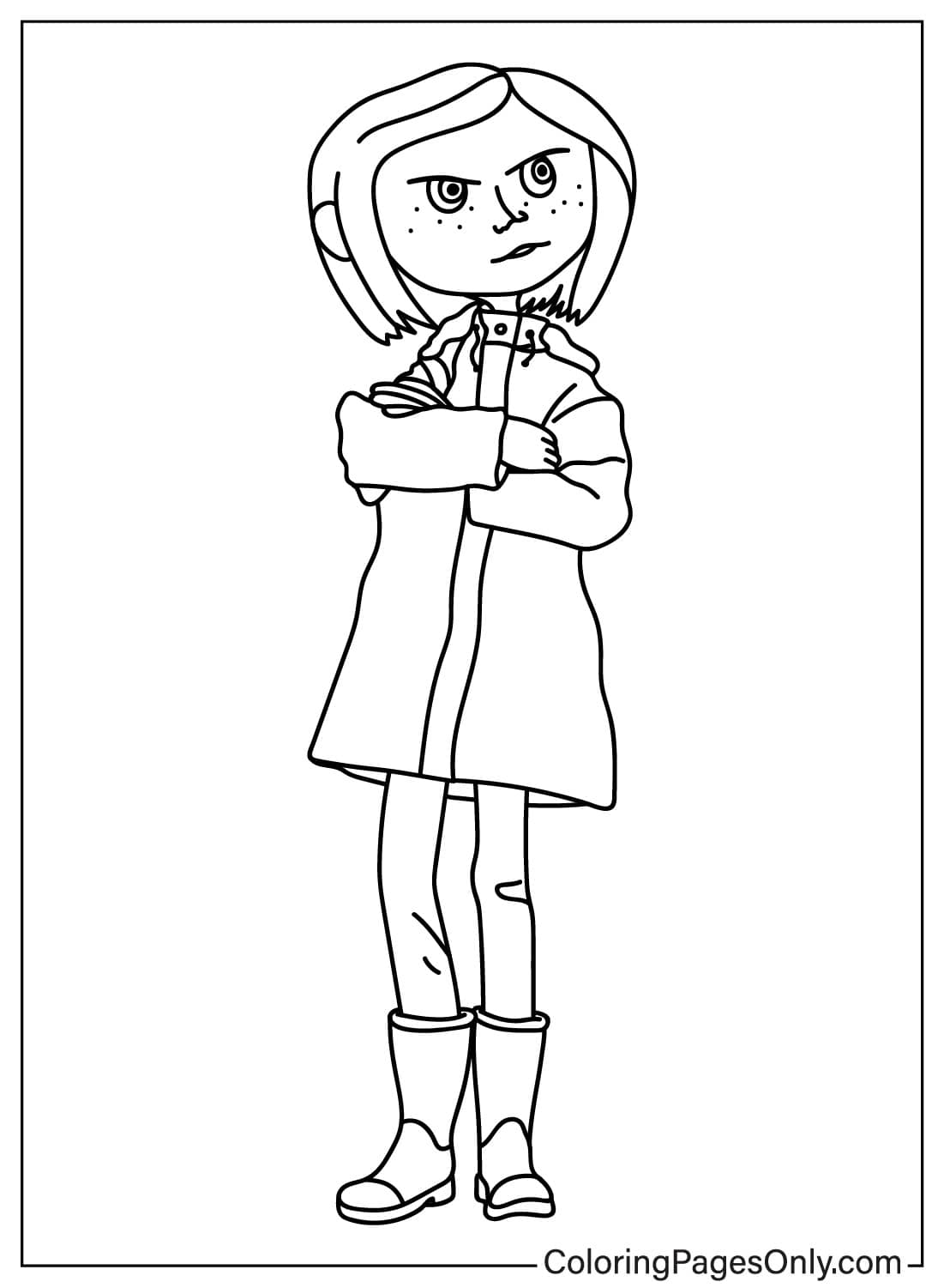 Coraline Feeling Angry - Free Printable Coloring Pages