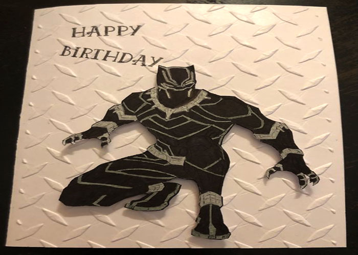 Creating A Greeting Card From Black Panther coloring pages