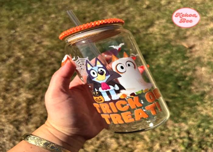 Decorating A Bluey Halloween Glass Cup