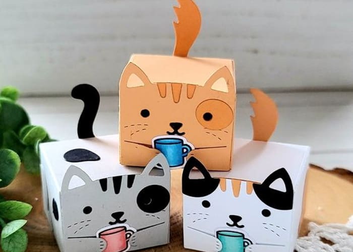 Decorating Gift Boxes from Cat Coloring Pages 