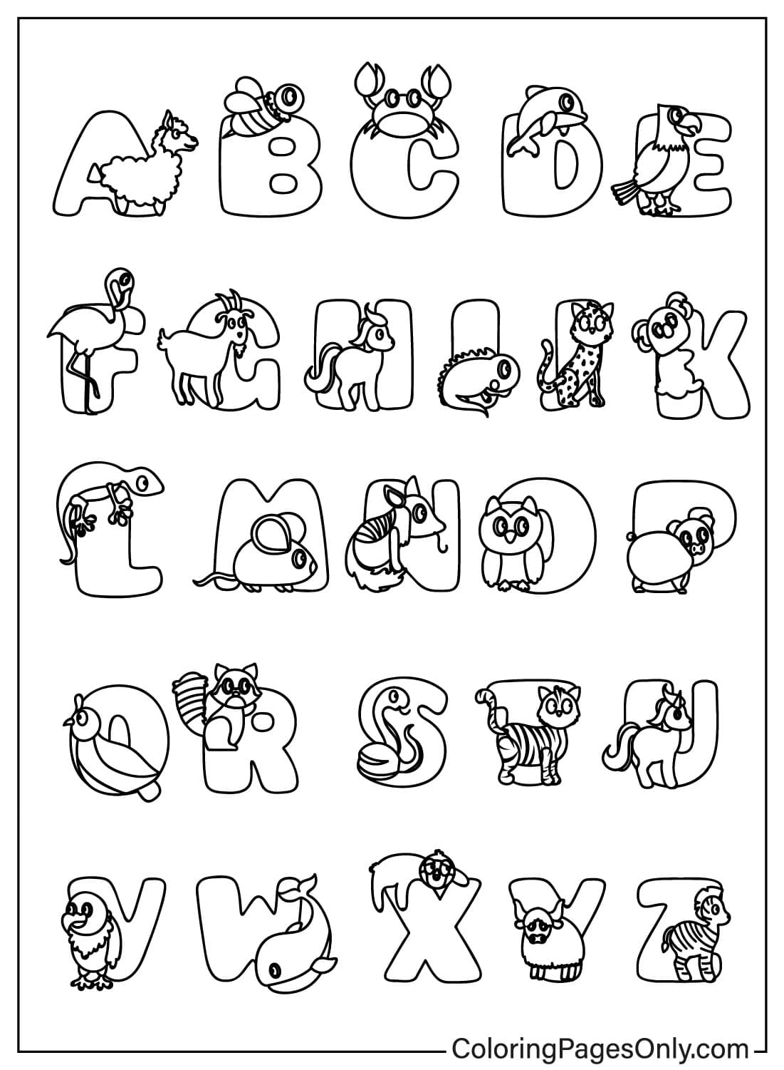 Fun Animals Alphabet from Preschool