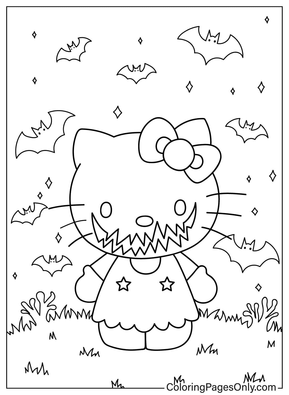 29 Halloween Hello Kitty Coloring Pages - ColoringPagesOnly.com