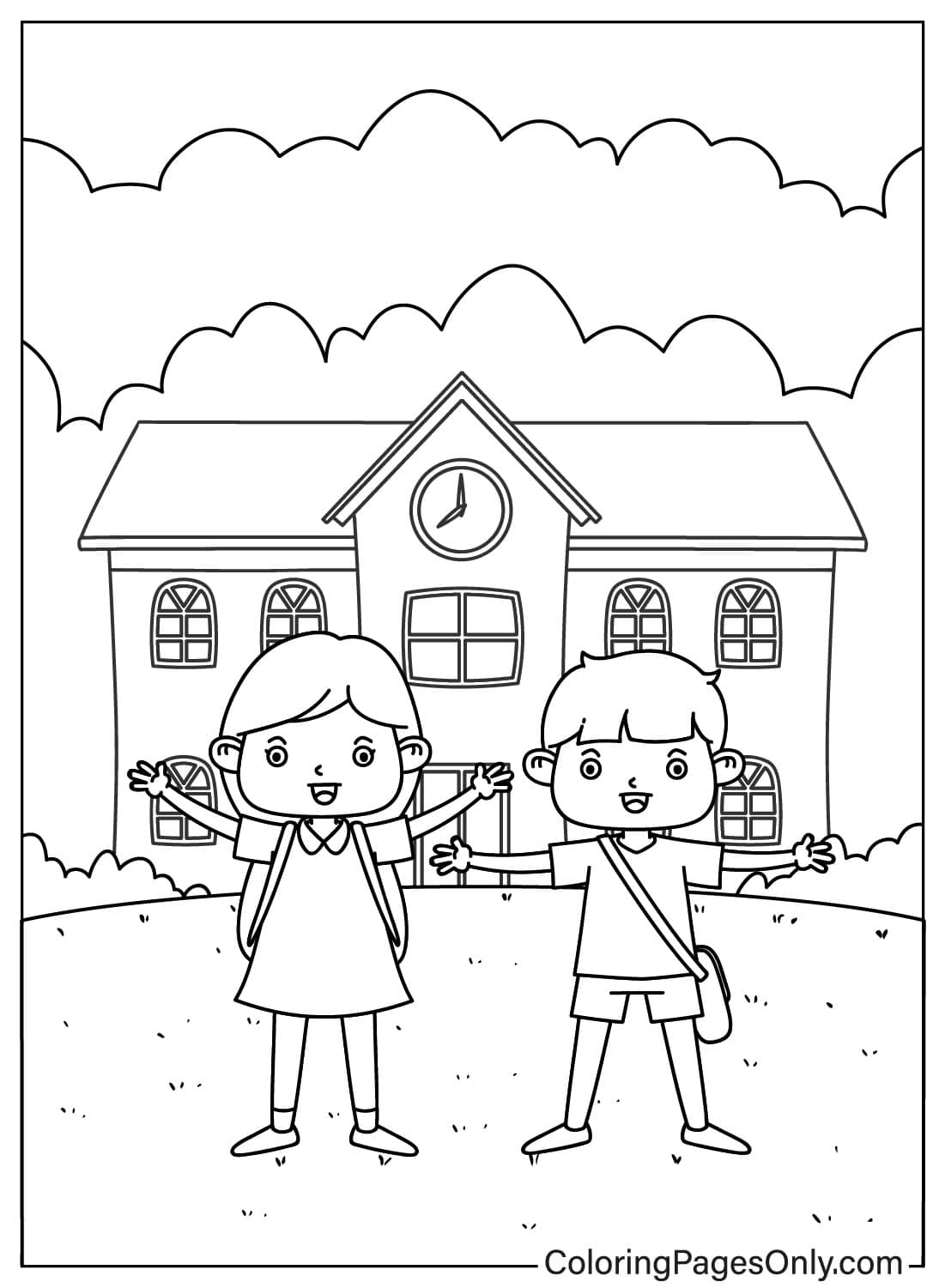 18 School Coloring Pages - ColoringPagesOnly.com