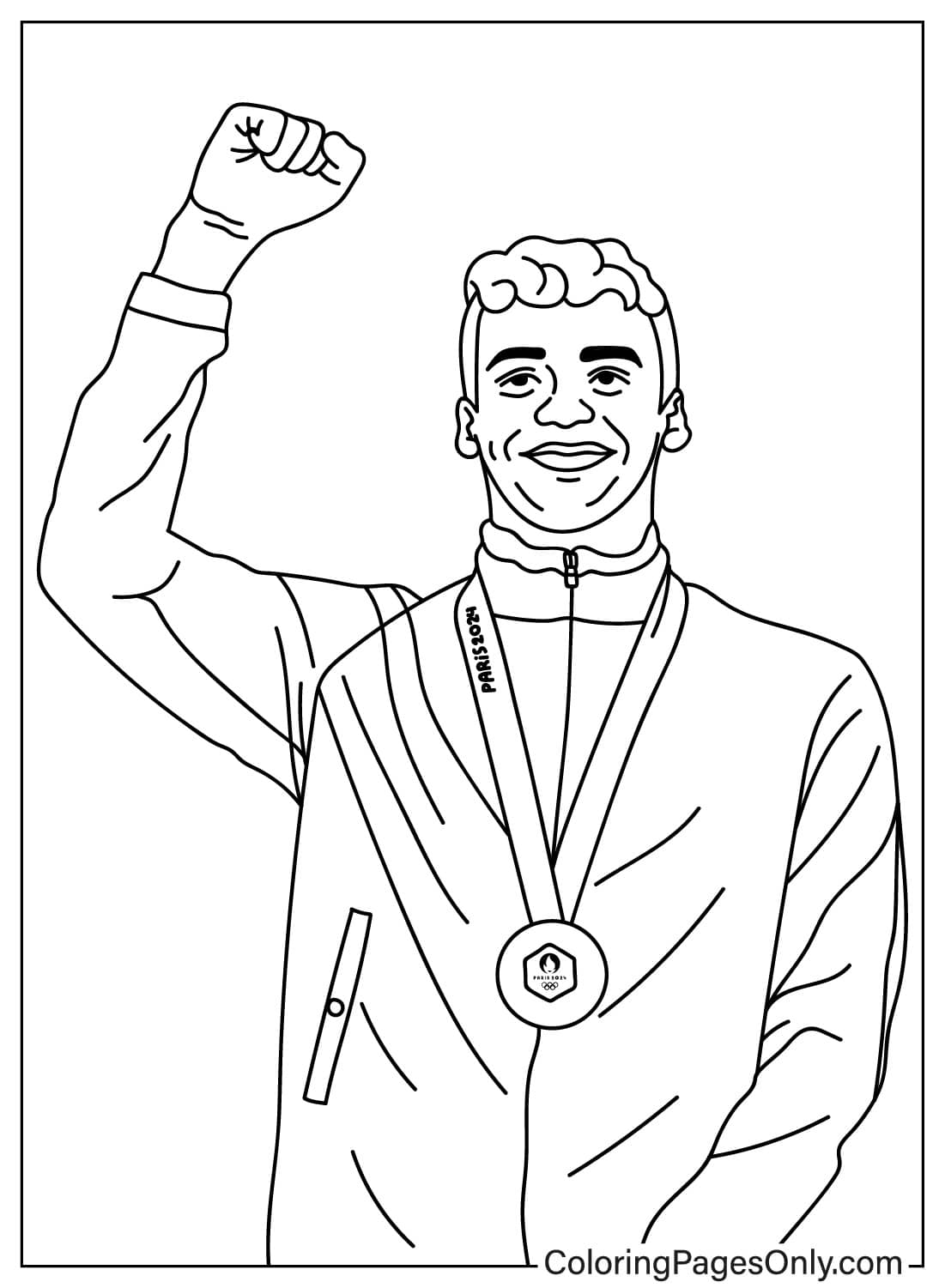 Leon Marchand Won the 2024 Olympic Gold Medal Free Printable Coloring