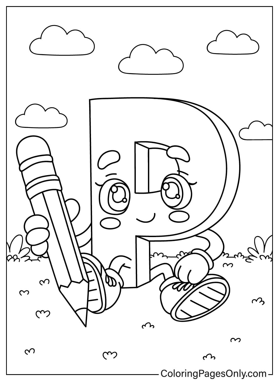 Letter P For Pencil - Free Printable Coloring Pages