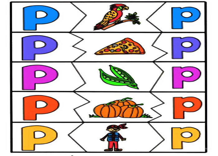 Matching Letter P Jigsaw Puzzles