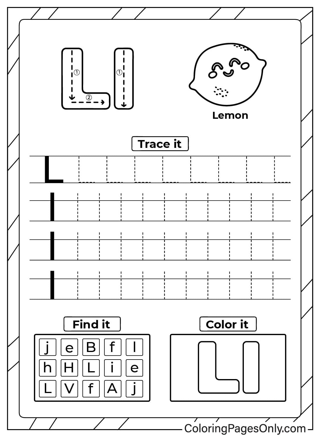 15 Letter L Coloring Pages - ColoringPagesOnly.com