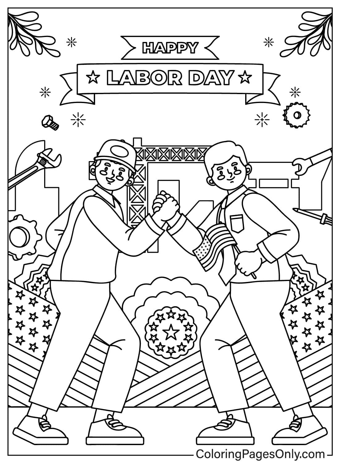 Labor Day Children Free Printable Coloring Pages