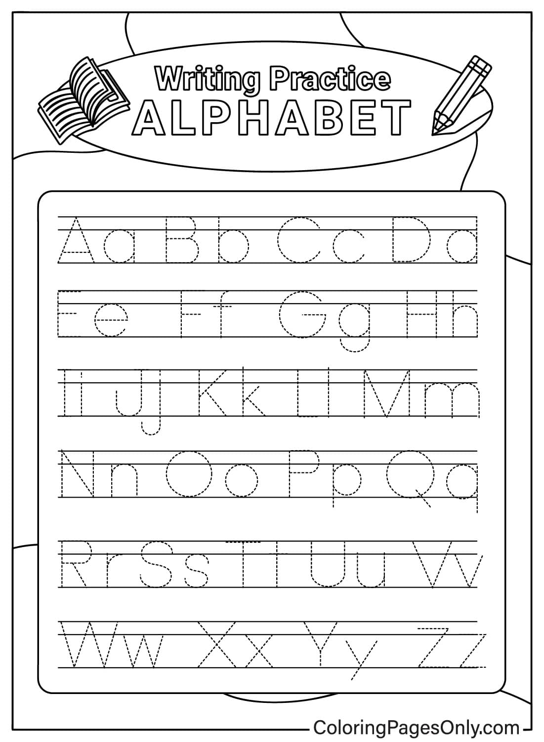 Writing Practice Alphabet from Preschool