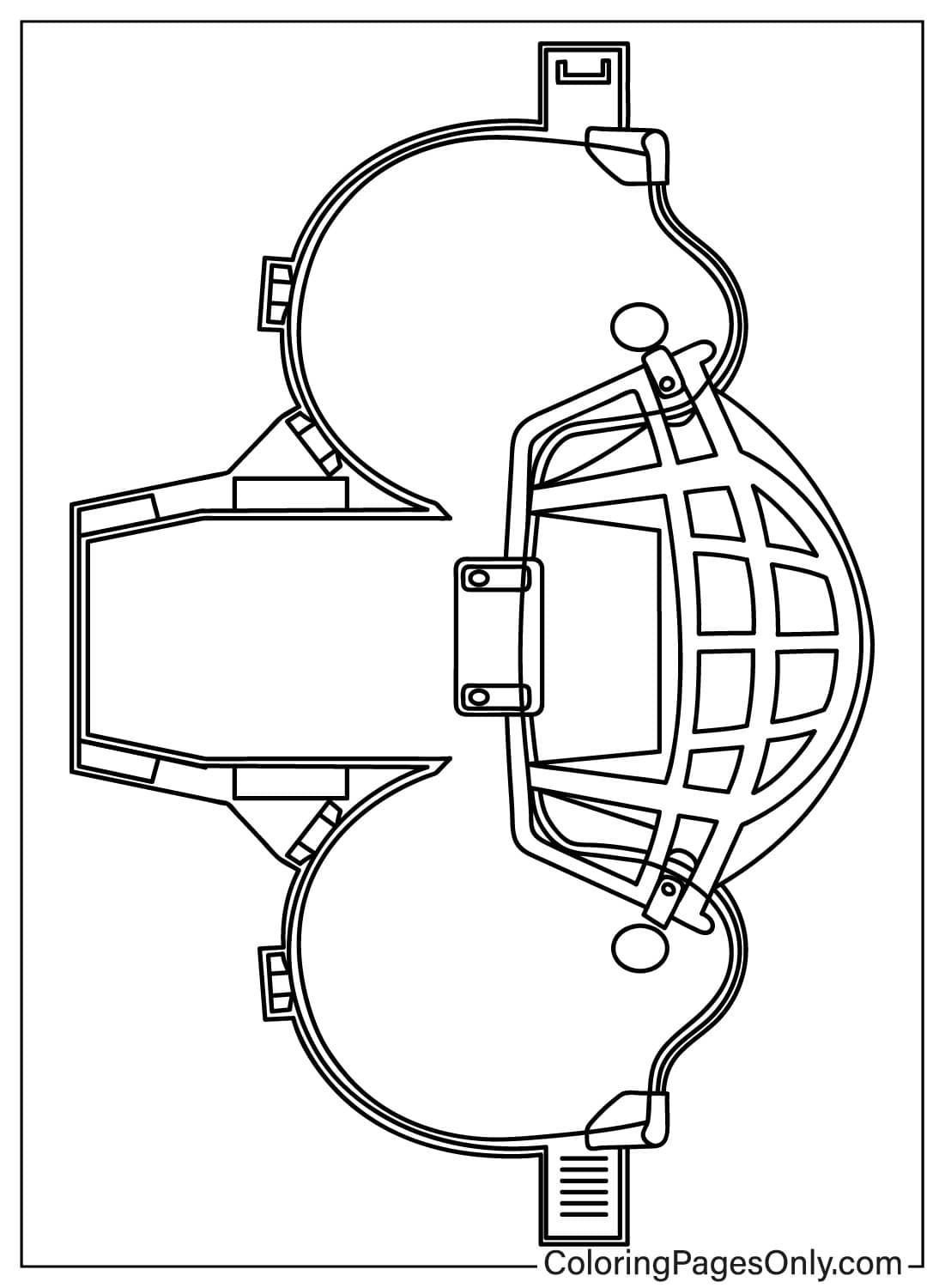 3D NFL Helmet Template - Free Printable Coloring Pages