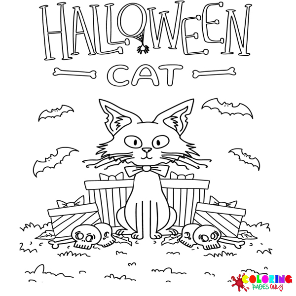 Halloween Cat Coloring Pages