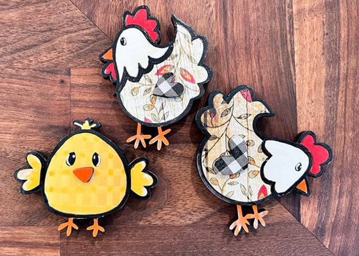 Making Chicken-Themed Drink Coasters