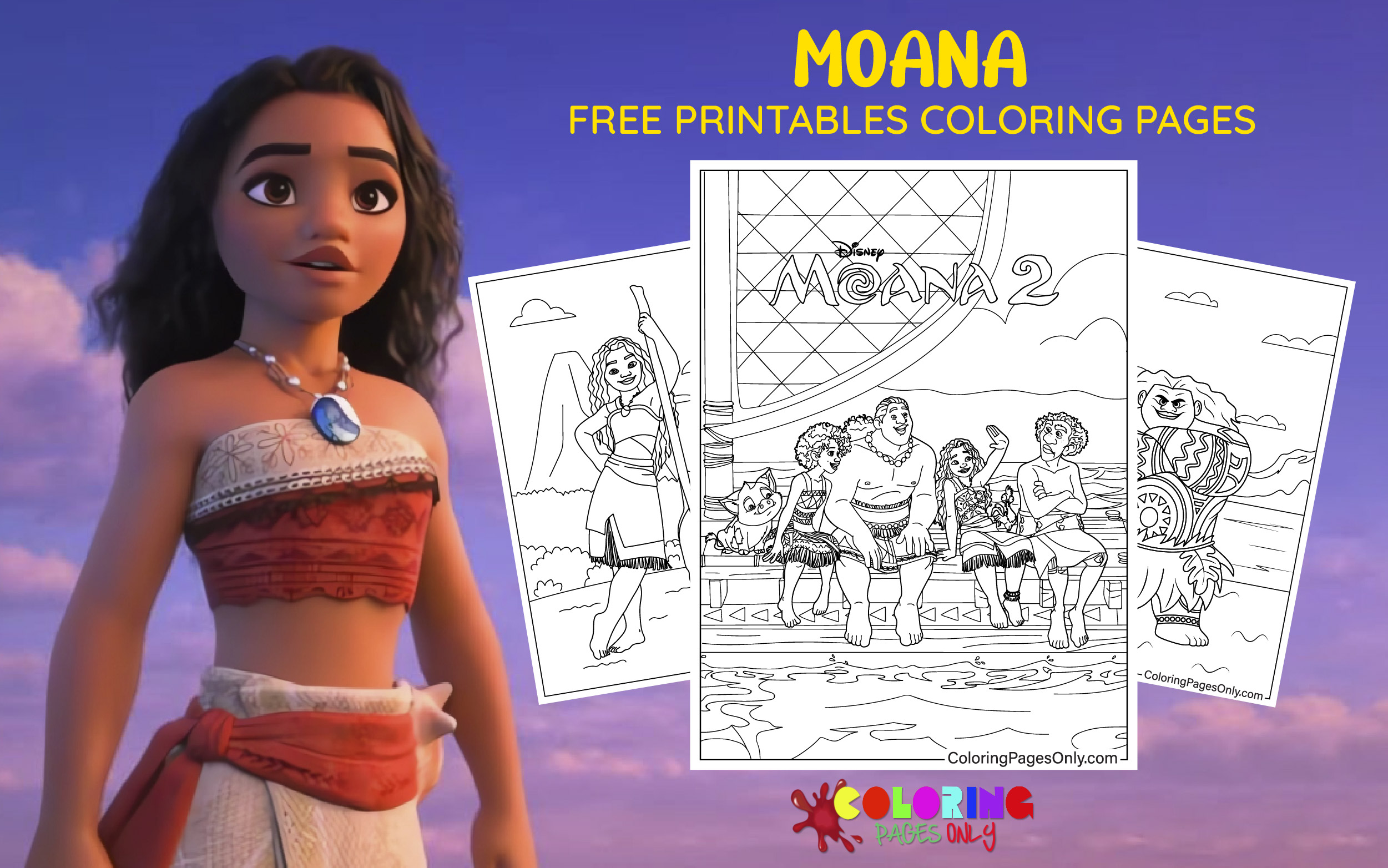 P Ginas Para Colorir Da Moana Coloringpagesonly Com