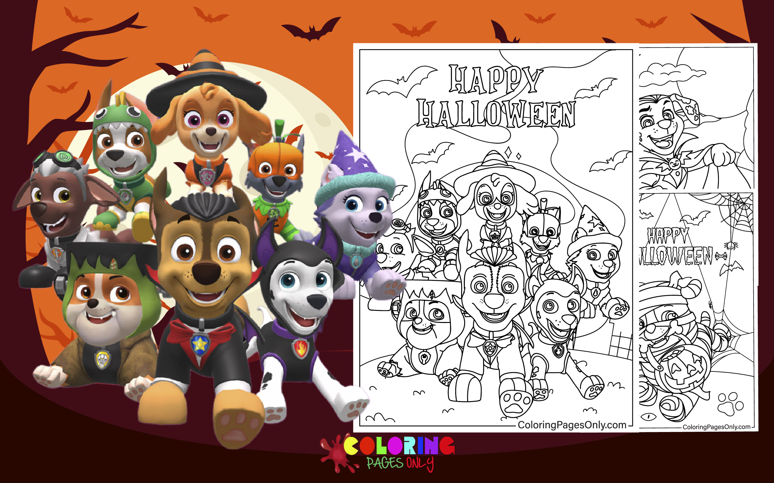 Coloriages D Halloween De Paw Patrol Coloringpagesonly Com