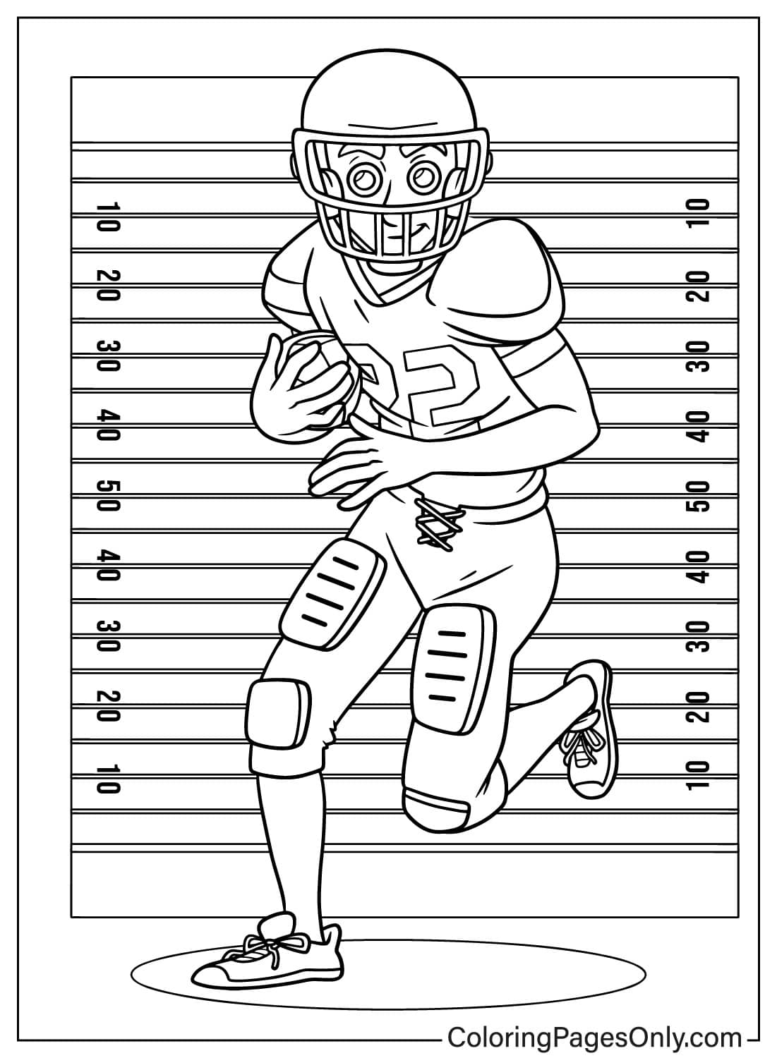 Player Hugging American Football Free Printable Coloring Pages