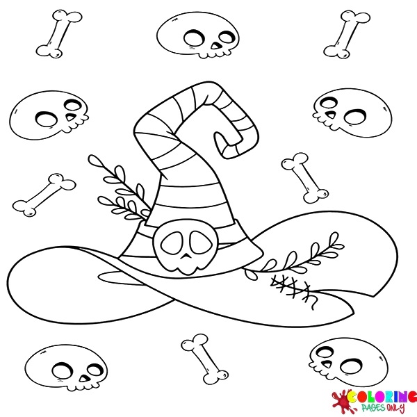 Witch Hat Coloring Pages