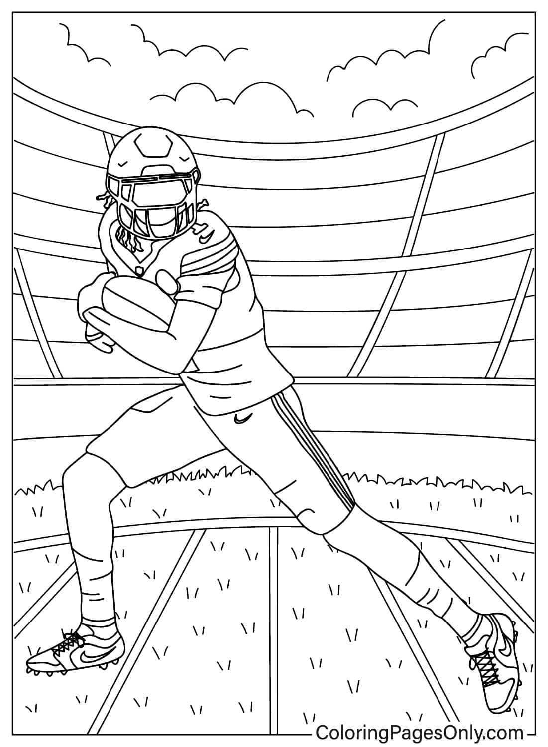 Xavier Worthy Holding Football - Free Printable Coloring Pages