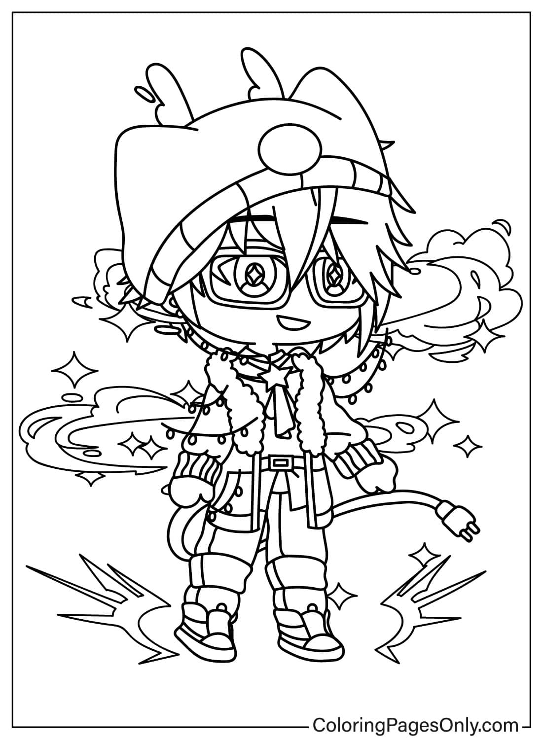 Christmas Z In Gacha Life 2 - Free Printable Coloring Pages