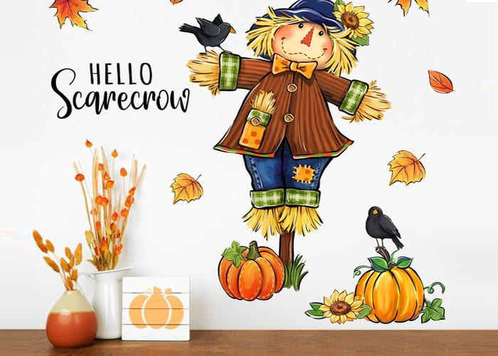 Creating Wall Sticker Scarecrows 