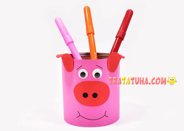 DIY Piggy Pencil Holder