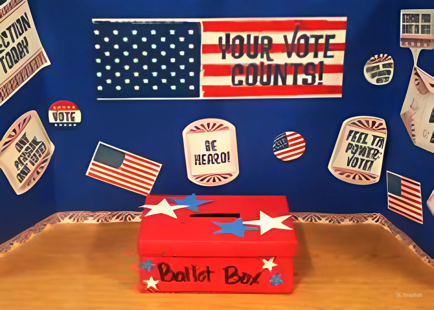 Decorating Voting Booth Diorama