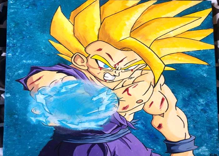 How To Color Gohan From Dragon Ball Z Painting