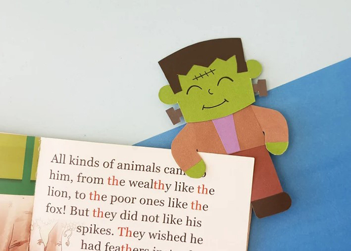 Making A Corner Frankenstein Bookmark