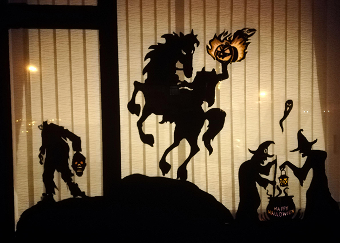 Making Headless Horseman Silhouettes For Halloween Windows