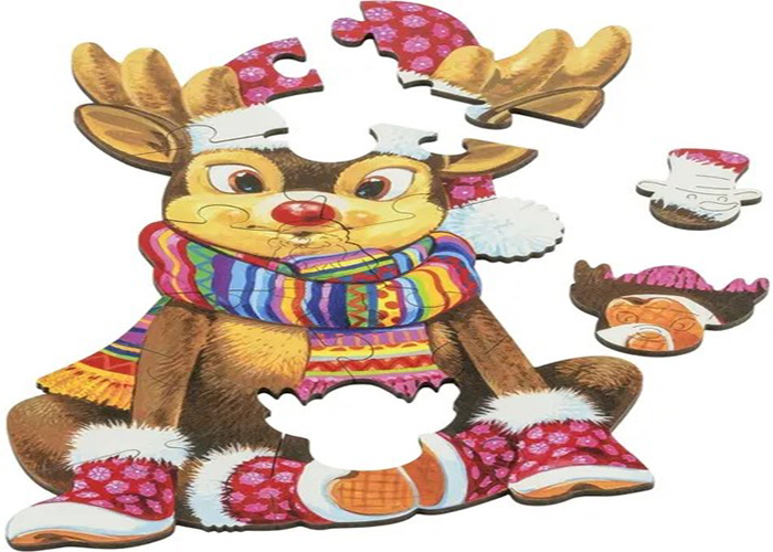 Making Rudolph Puzzle jigsaws