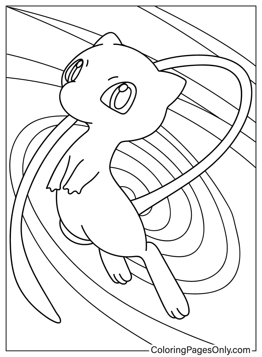 Mew In Paldean Fates - Free Printable Coloring Pages