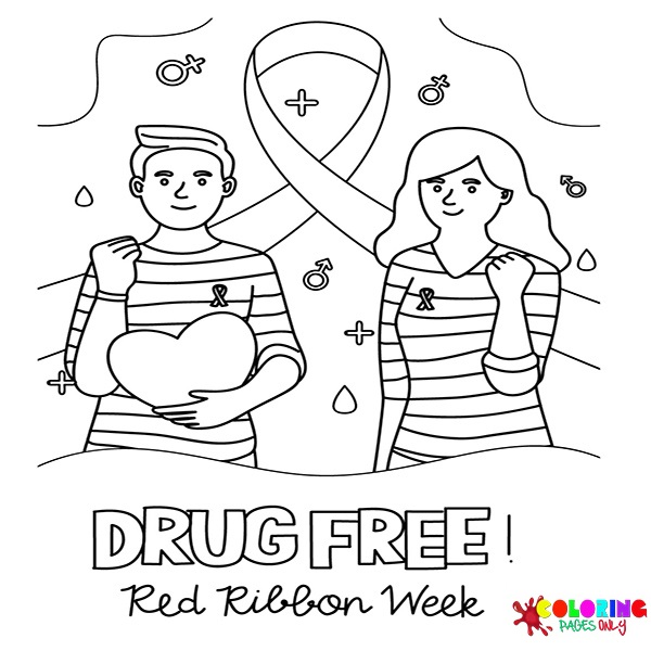 Red Ribbon Week Coloring Pages