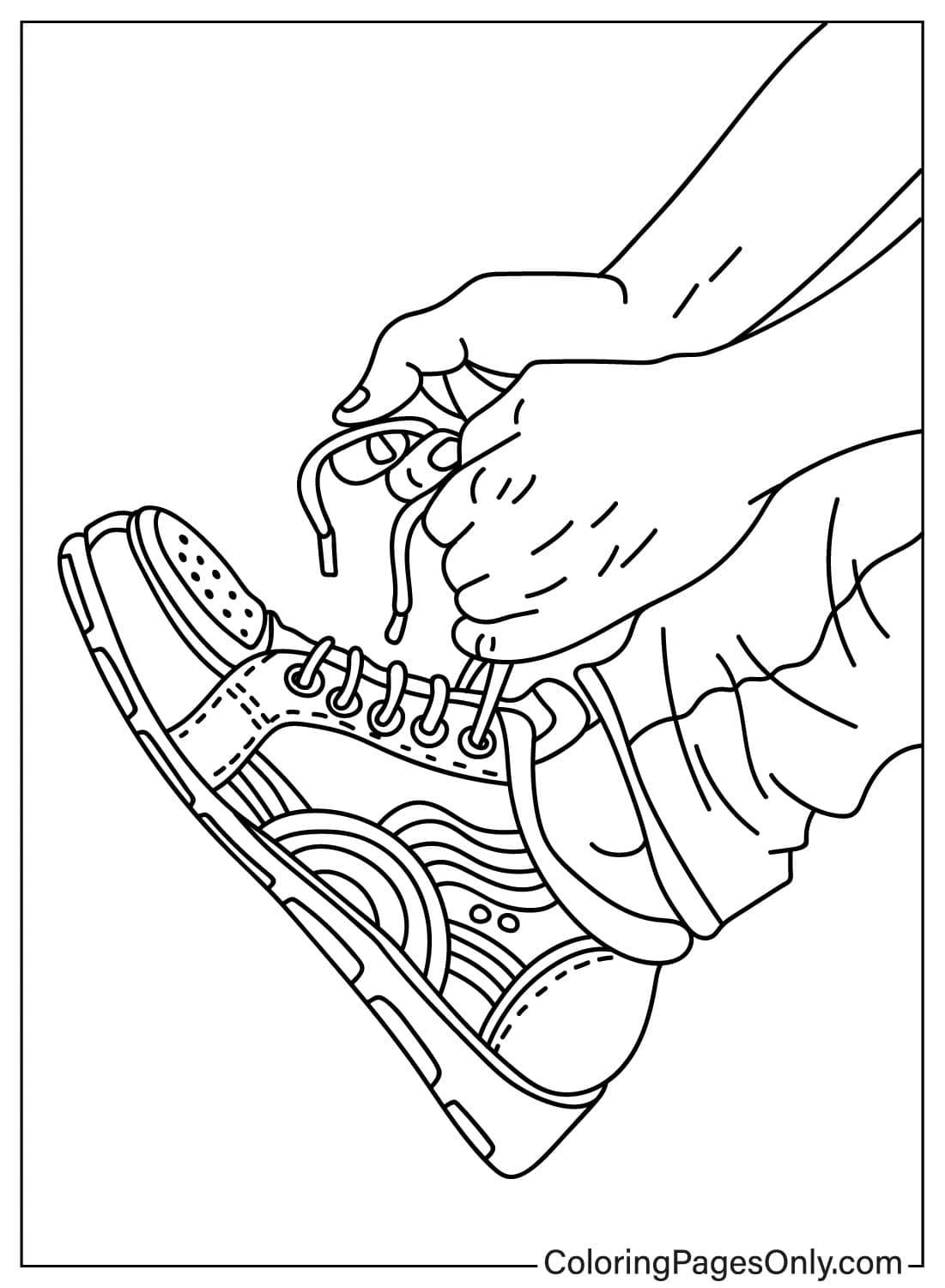 Shoelace Tying - Free Printable Coloring Pages