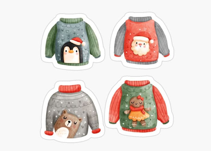 Creating a Christmas Sweater Sticker Collection