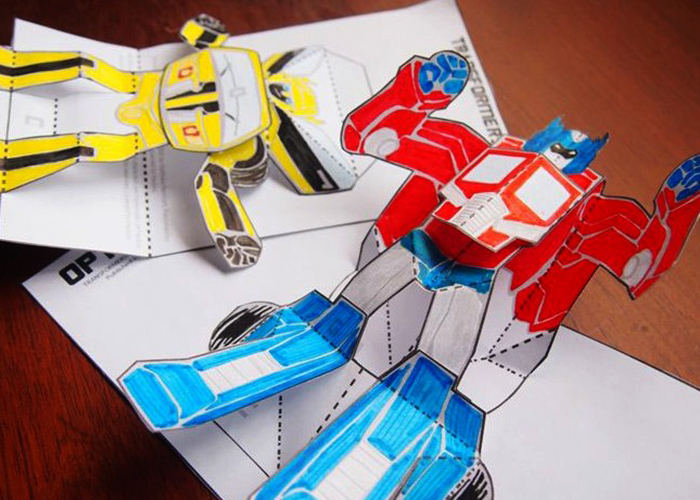 Designing Transformers Pop-up Cards