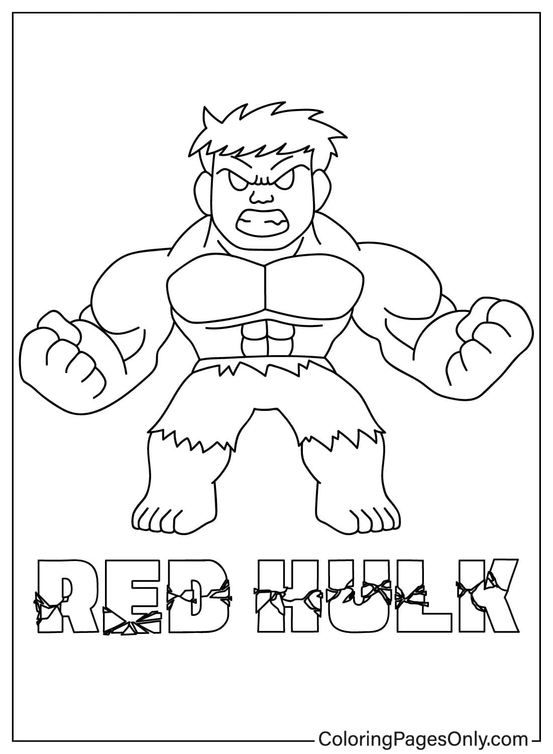 12 Red Hulk Coloring Pages - Fun and Creative Printable Sheets