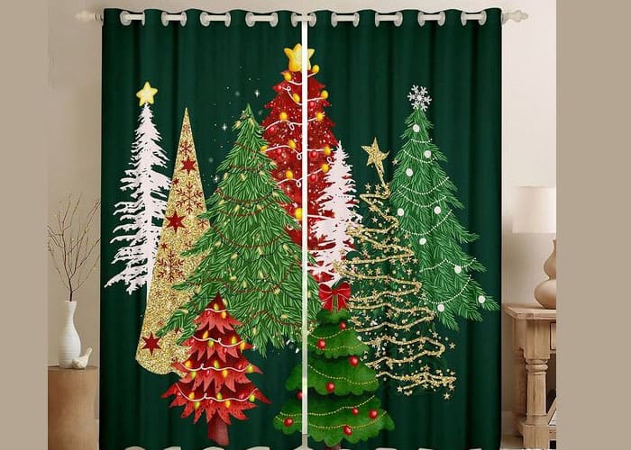 Make colorful Christmas mandala curtains