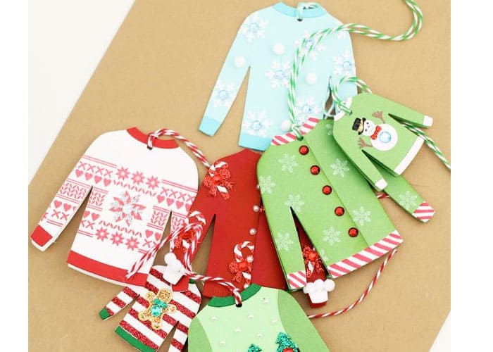 Making Christmas Sweater Gift Tags