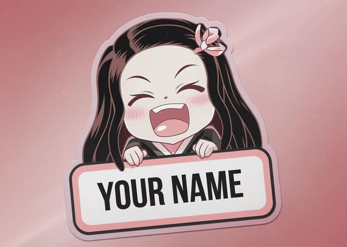 Nezuko-Themed Name Plate