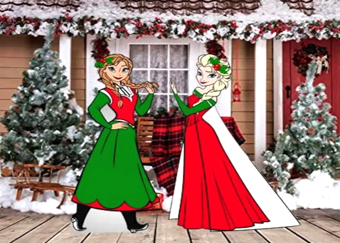 Trying Christmas Color Schemes For Elsa And Anna