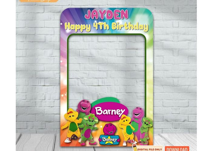 Adorable Barney Photo Frame