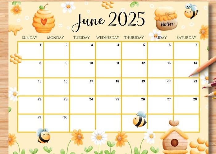 Bee-Themed Calendar