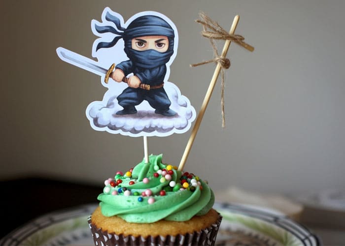 Create Ninja Cupcake Toppers