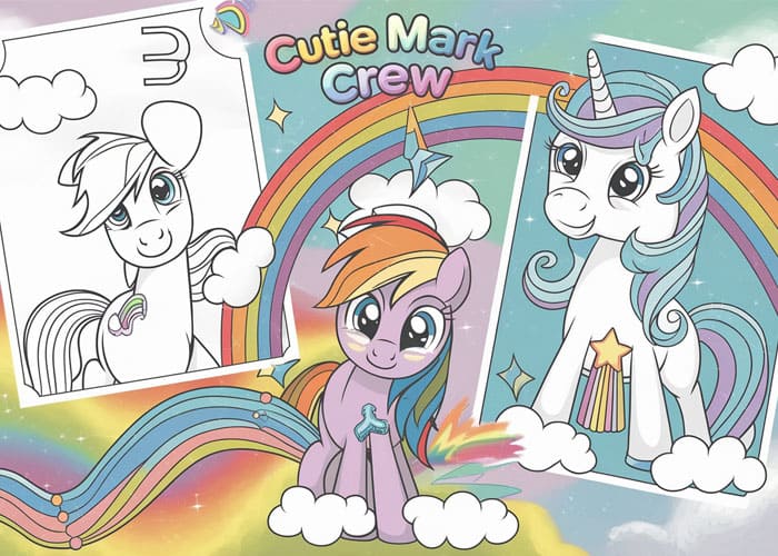 DIY Coloring Book with Cutie Mark Crew Images